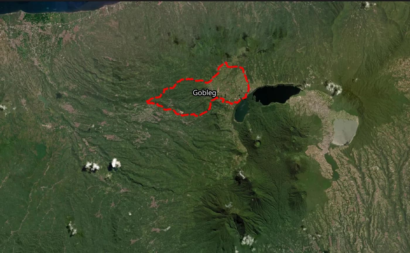 Satellite map of Gobleg village